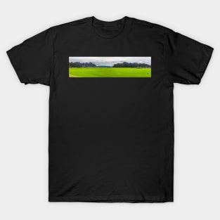 Panorama of green rice fields and Phong Nha city T-Shirt